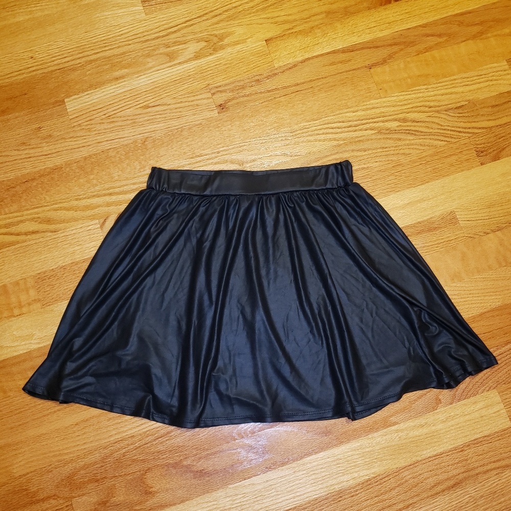 Faux leather skater skirt